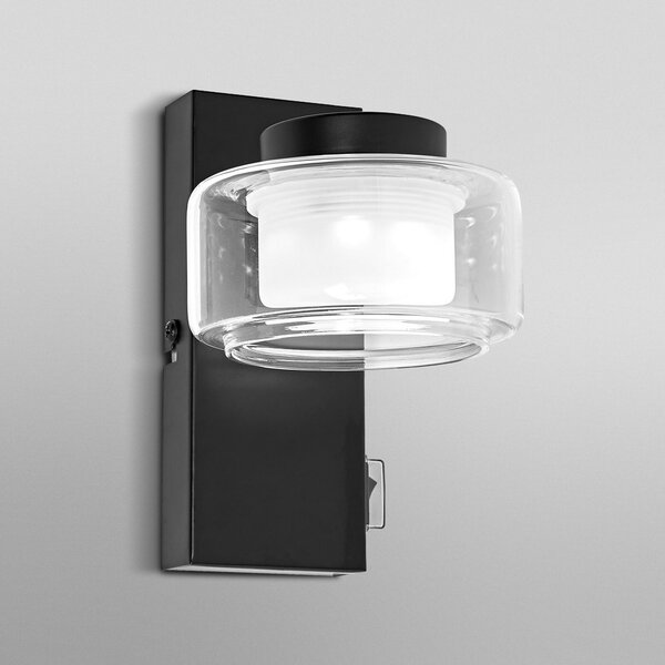 OSRAM LED stenska svetilka ORBIS FLAME, črna, kovina, IP44 CCT, Črna, Kopalnica, Kovina, Sodobni