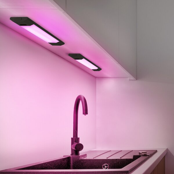OSRAM LED-podsvetilka Linear Edge Sensor RGBW 30 cm črna, zatemnjen, Črna, Kuhinja, Aluminij