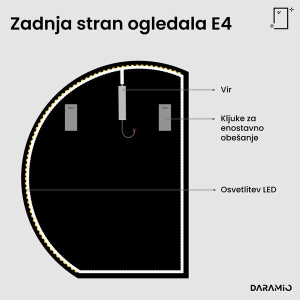 Okroglo ogledalo z LED osvetlitvijo E4