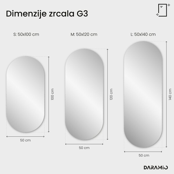Netipično ogledalo z LED osvetlitvijo G3