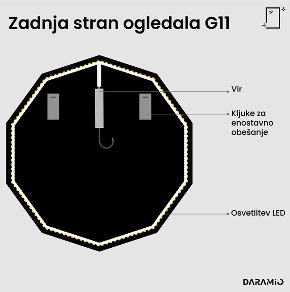 Netipično ogledalo z LED osvetlitvijo G11