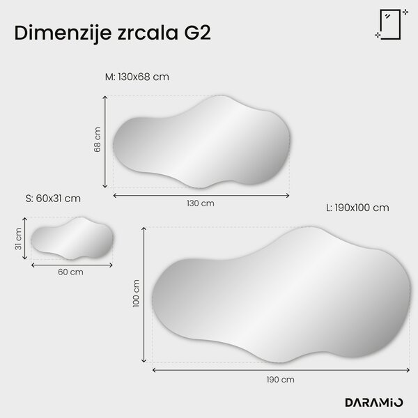 Netipično ogledalo z LED osvetlitvijo G2
