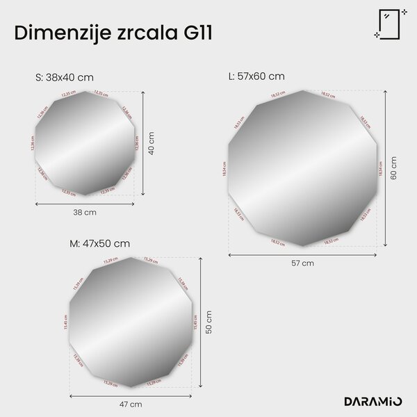 Netipično ogledalo z LED osvetlitvijo G11