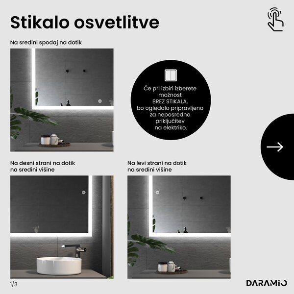 Kopalniško ogledalo z LED osvetlitvijo F1