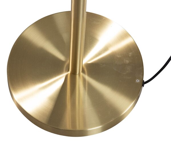 Vloerlamp messing met ovale velours kap blad design 50cm - Simplo