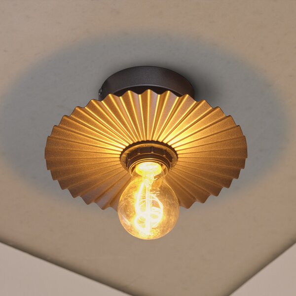 OSRAM stropna svetilka Decor Plissee, siva, jeklo, E27, zatemnjen, Siva, Dnevna soba / jedilnica, Kovina, Sodobni