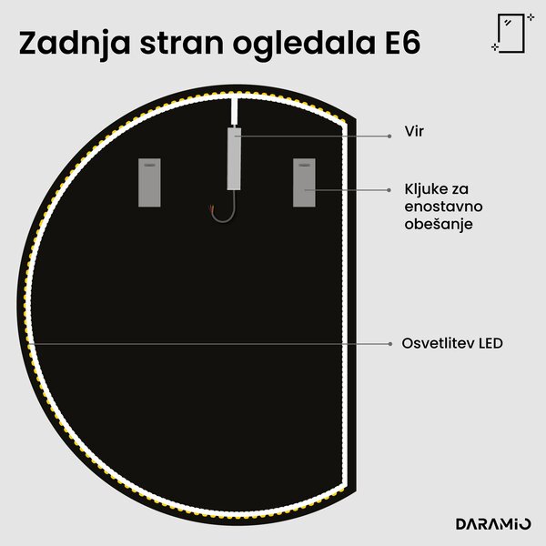 Okroglo ogledalo z LED osvetlitvijo E6