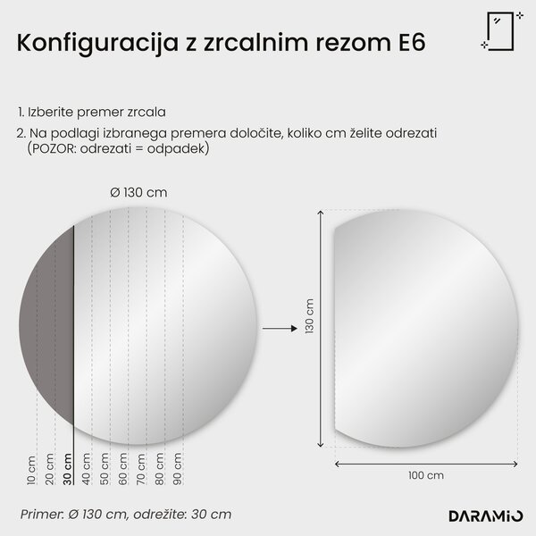 Okroglo ogledalo z LED osvetlitvijo E6