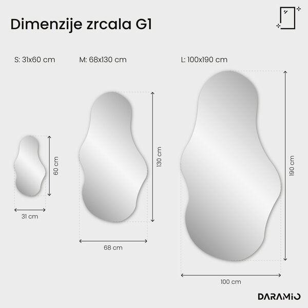 Netipično ogledalo z LED osvetlitvijo G1