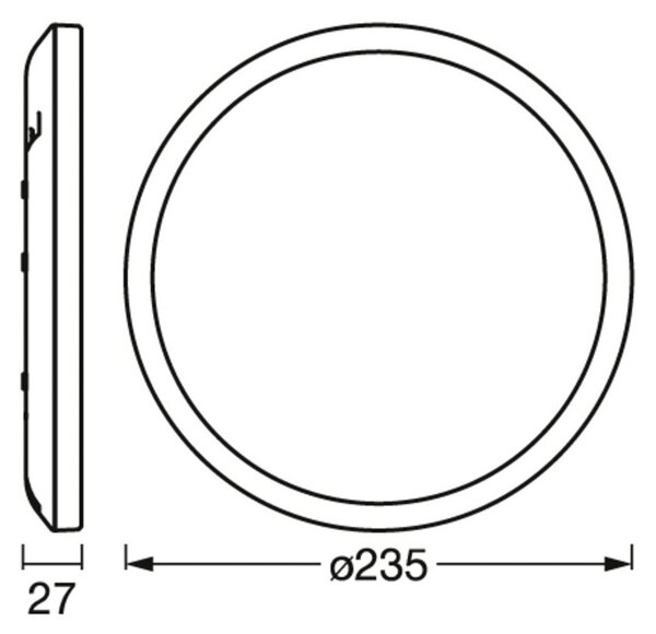 OSRAM LED stropna svetilka ORBIS ULTRA SLIM, črna, Ø 24 cm dim, zatemnjen, Črna, Dnevna soba / jedilnica, Plastika, Sodobni