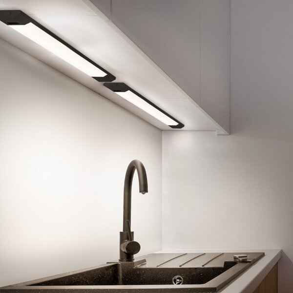 OSRAM LED-podsvetilka Linear Edge Sensor 50 cm črna CCT, zatemnjen, Črna, Kuhinja, Aluminij
