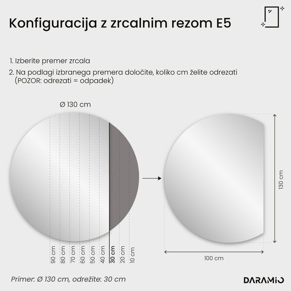 Okroglo ogledalo z LED osvetlitvijo E5