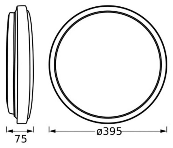 OSRAM LED stropna svetilka ORBIS LONDON, črna, Ø 40 cm, kovina, Črna, Dnevna soba / jedilnica, Kovina, Sodobni
