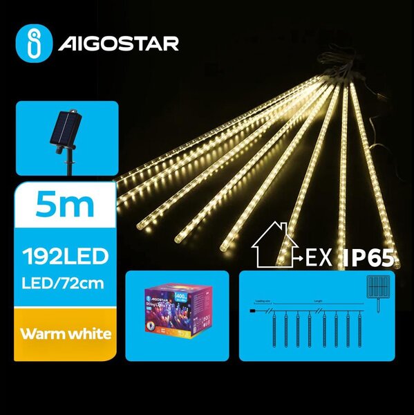 Aigostar - LED Solarna božična veriga 192xLED/8m IP65 topla bela