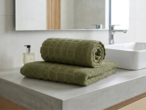 Brisača SOFT 50 x 100 cm olivno zelena, 100% bombaž