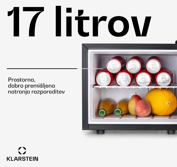 Klarstein SecretHiding, mini hladilnik, 2 področji, 17 litrov, 26dB, termoelektričen