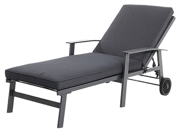 Sunfun Maja Vrtni ležalnik (Š x G x V: 170,5 x 63,5 x 102 cm, Aluminij, Antracitne barve, črne barve, Možnost premikanja)