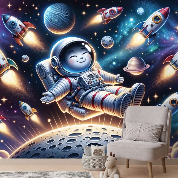 Fototapeta veseli astronavt med raketami