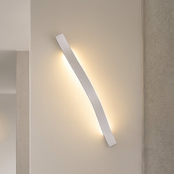 Lindby LED stenska svetilka Alvon, srebrna, višina 50 cm, kovina, Kovinska, Dnevna soba / jedilnica, Kovina, Sodobni