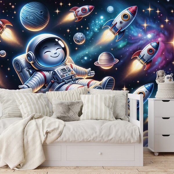 Fototapeta veseli astronavt med raketami