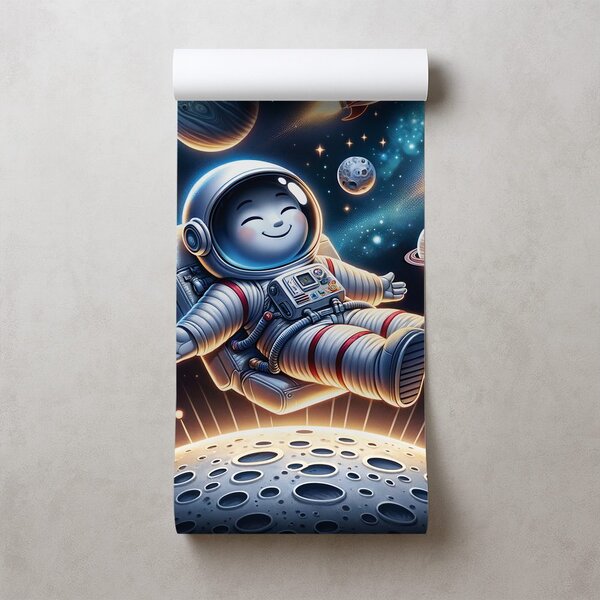 Fototapeta veseli astronavt med raketami