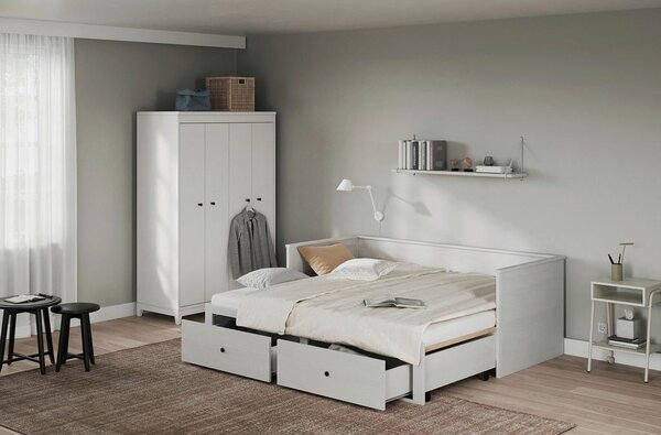 RAZTEGLJIVA POSTELJA 200 cm x 90/180 cm , bela