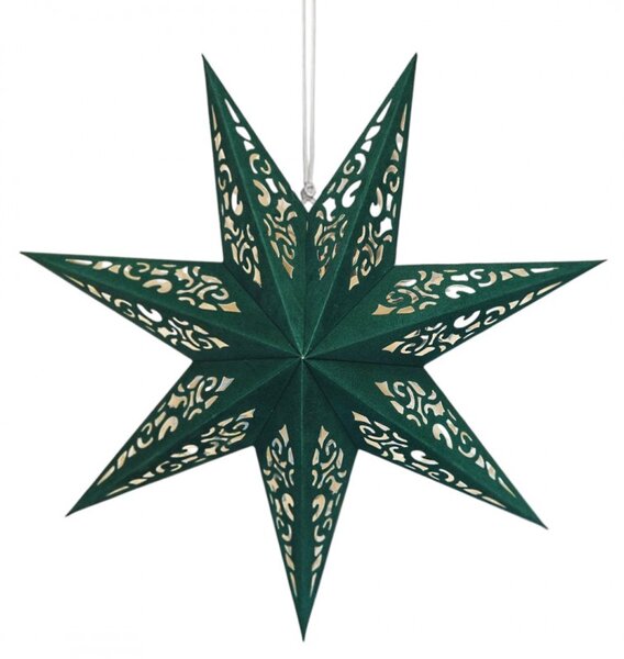 Božična papirnata sedmerokraka zvezda STARLET DELUXE 35 cm, zelena