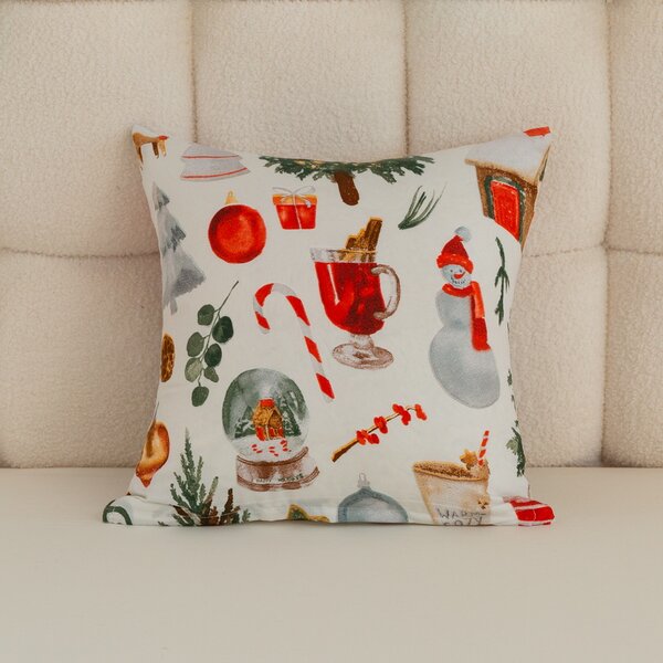 Prevleka za blazino iz mikrovlaken FESTIVE MAGIC 45x45 cm, bela