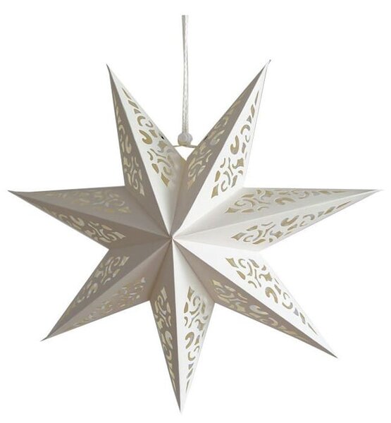 Božična papirnata sedemkraka zvezda STARLET DELUXE 35 cm, bela