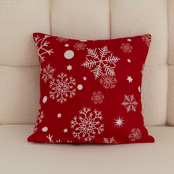 Prevleka za blazino iz mikrovlaken SNOWFALL 45x45 cm, rdeča