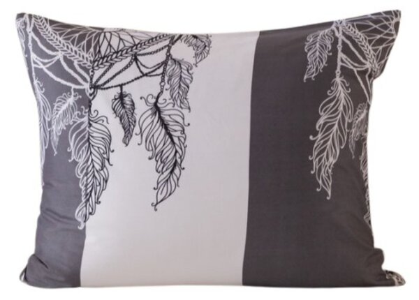 Prevleka za blazino iz mikrovlaken TIRSO 50x70 cm, sivo-bela