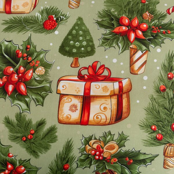 Posteljnina iz mikrovlaken CHRISTMAS PRESENTS zelena Dimenzije posteljnine: 70 x 90 cm | 140 x 200 cm