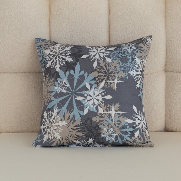 Prevleka za blazino iz mikrovlaken SNOWFLAKE 45x45 cm, modrosiva