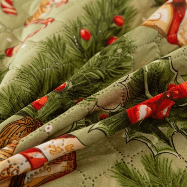 Pregrinjalo za posteljo CHRISTMAS PRESENTS, zelena Dimenzije: 220 x 240 cm