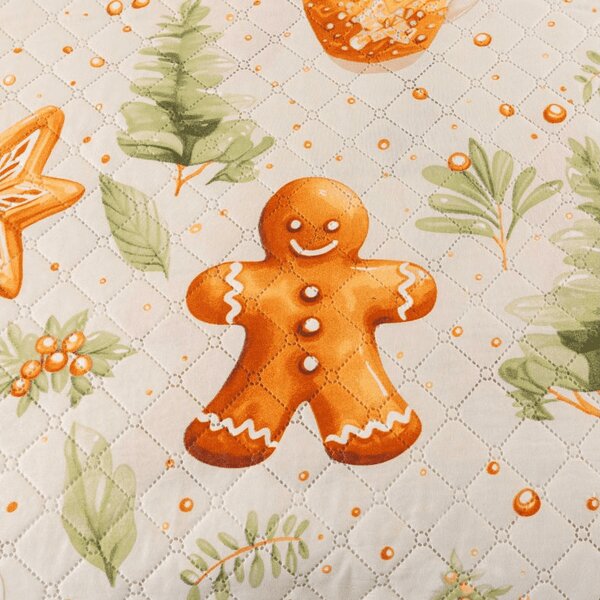 Pregrinjalo za posteljo WINTER GINGERMAN, belo Dimenzije: 170 x 210 cm