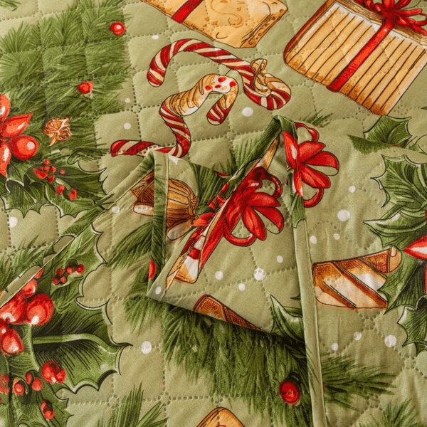 Pregrinjalo za posteljo CHRISTMAS PRESENTS, zelena Dimenzije: 220 x 240 cm