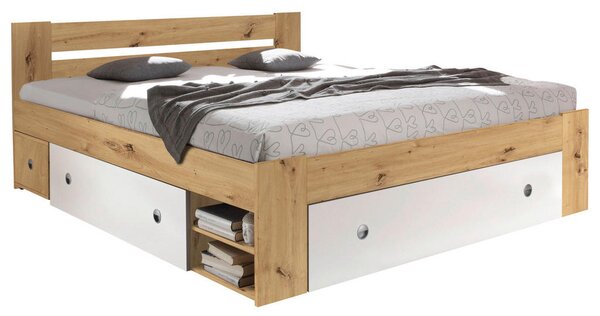 POSTELJNA GARNITURA x , leseni material bela, barve hrasta