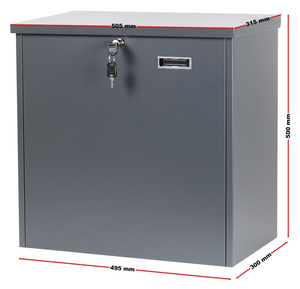 Paketni nabiralnik antracit za sprejem paketov 505x300x500mm AKCIJA