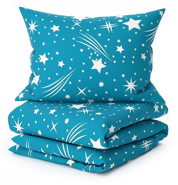 Posteljnina iz polibombaža NIGHT SKY POLY turkizna Dimenzije posteljnine: 70 x 90 cm | 140 x 200 cm