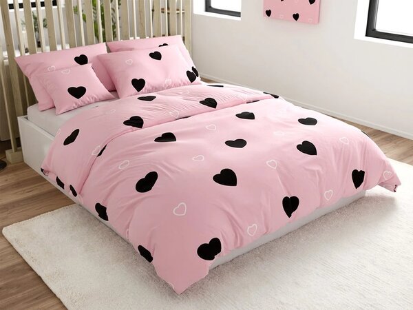 Krep posteljnina CORAZON POLY roza Dimenzije posteljnine: 70 x 90 cm | 140 x 200 cm