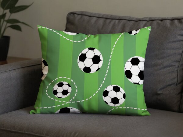 Prevleka za vzglavnik iz polibombaža FOOTBALL TIME POLY 50x70 cm, zelena