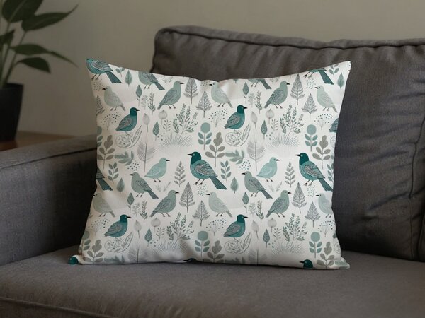 Prevleka za vzglavnik iz polibombaža LEAFBIRD POLY 50x70 cm, belo-zelena