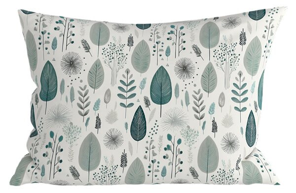 Prevleka za vzglavnik iz polibombaža LEAFBIRD POLY 50x70 cm, belo-zelena