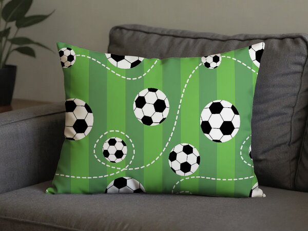 Prevleka za vzglavnik iz polibombaža FOOTBALL TIME POLY 70x90 cm, zelena