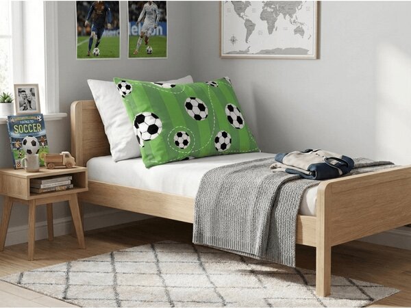 Prevleka za vzglavnik iz polibombaža FOOTBALL TIME POLY 70x90 cm, zelena