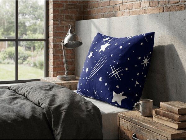 Prevleka za vzglavnik iz polibombaža NIGHT SKY POLY 50x70 cm, modra