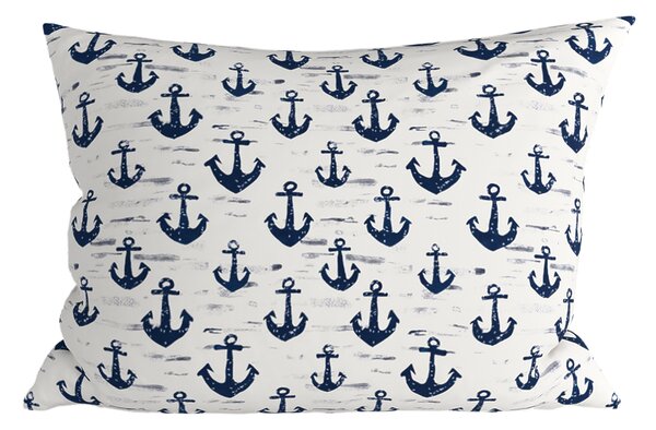 Prevleka za vzglavnik iz polibombaža NAVYSTA POLY 70x90 cm, modro-bela