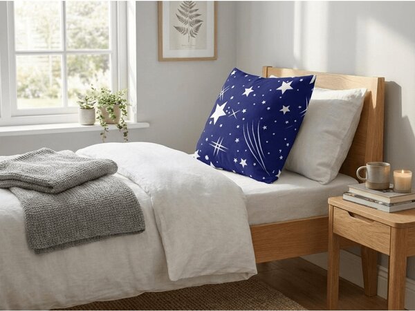 Prevleka za vzglavnik iz polibombaža NIGHT SKY POLY 45x45 cm, modra