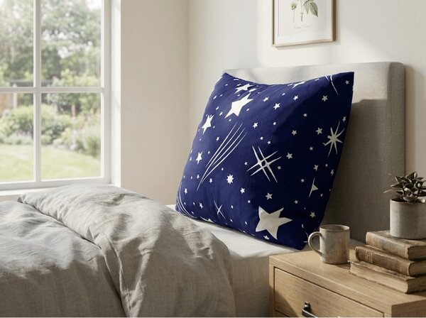 Prevleka za vzglavnik iz polibombaža NIGHT SKY POLY 50x70 cm, modra
