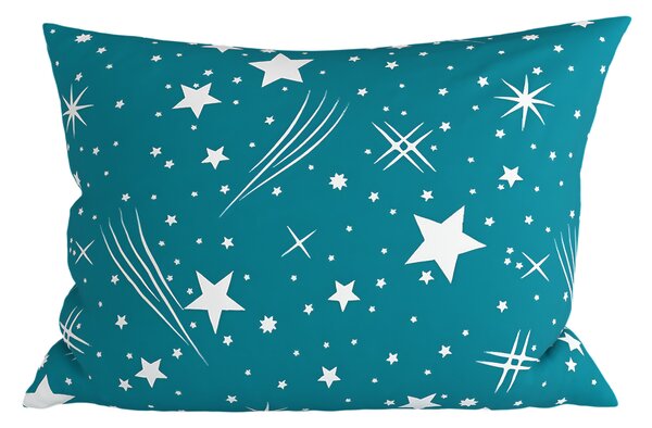 Prevleka za vzglavnik iz polibombaža NIGHT SKY POLY 70x90 cm, turkizna